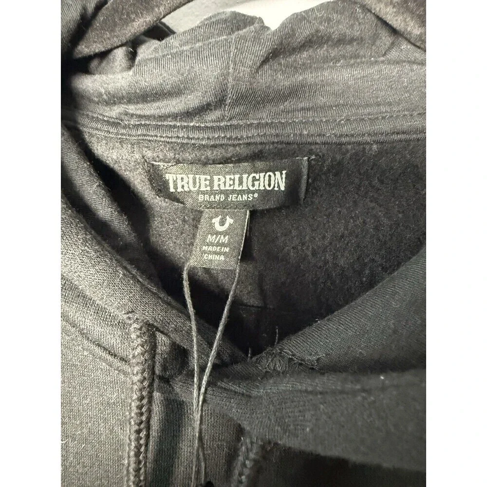 TRUE RELIGION MEN'S HOODIE BLACK W/CAMO LOGO SIZE Medium NEW $124